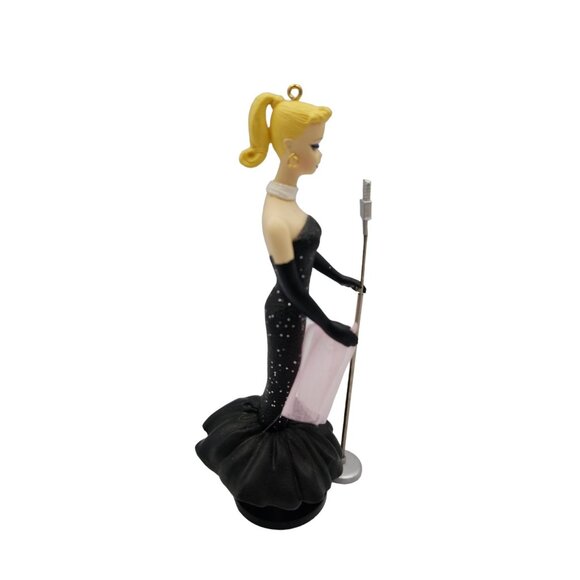 Barbie Solo in the Spotlight Ornament With Microphone Stand 1995 Hallmark - Picture 6 of 9